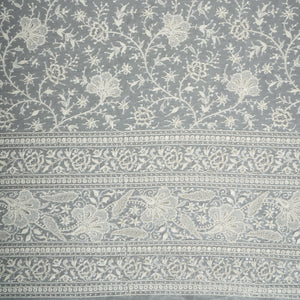 Off White Dyeable Chikankari Embroidery Georgette Fabric AT-30353 - TradeUNO