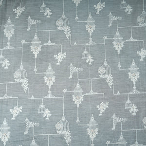 Off White Dyeable Chikankari Embroidery Georgette Fabric AT-30353 - TradeUNO
