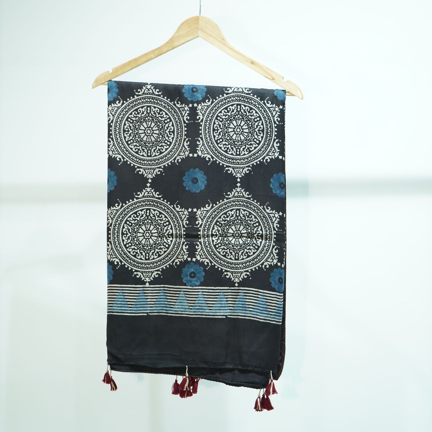 Black Ajrakh print Modal Silk Kaftan EEG-31610