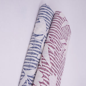 Purple Floral Print Cotton Fabric DE-32299 - TradeUNO