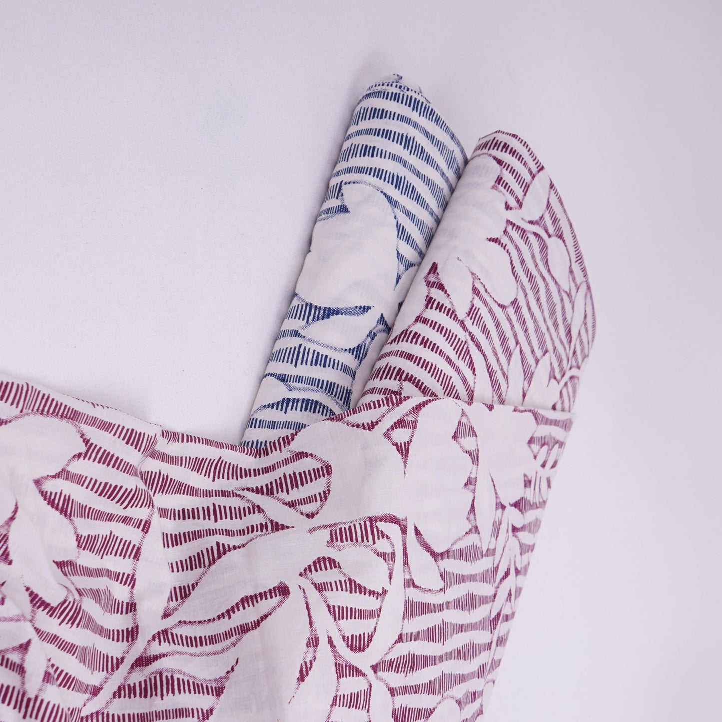 Purple Floral Print Cotton Fabric DE-32299