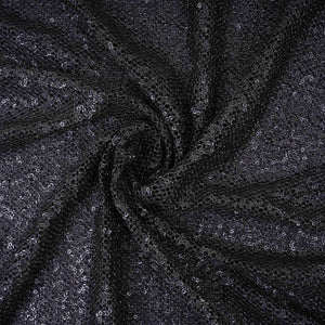Black Sequins Embroidery Net Fabric LI-32173 - TradeUNO