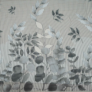 Charcol Grey & Black Floral Print Georgette Fabric VP-32368 - TradeUNO