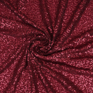 Dark Red Sequins Embroidery Net Fabric LI-32177 - TradeUNO