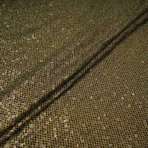 Olive Green Sequins Embroidery Net Fabric LI-32178 - TradeUNO
