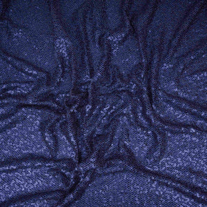 Navy Blue Sequins Embroidery Net Fabric LI-32180 - TradeUNO
