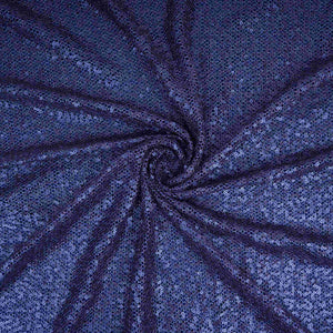 Navy Blue Sequins Embroidery Net Fabric LI-32180 - TradeUNO