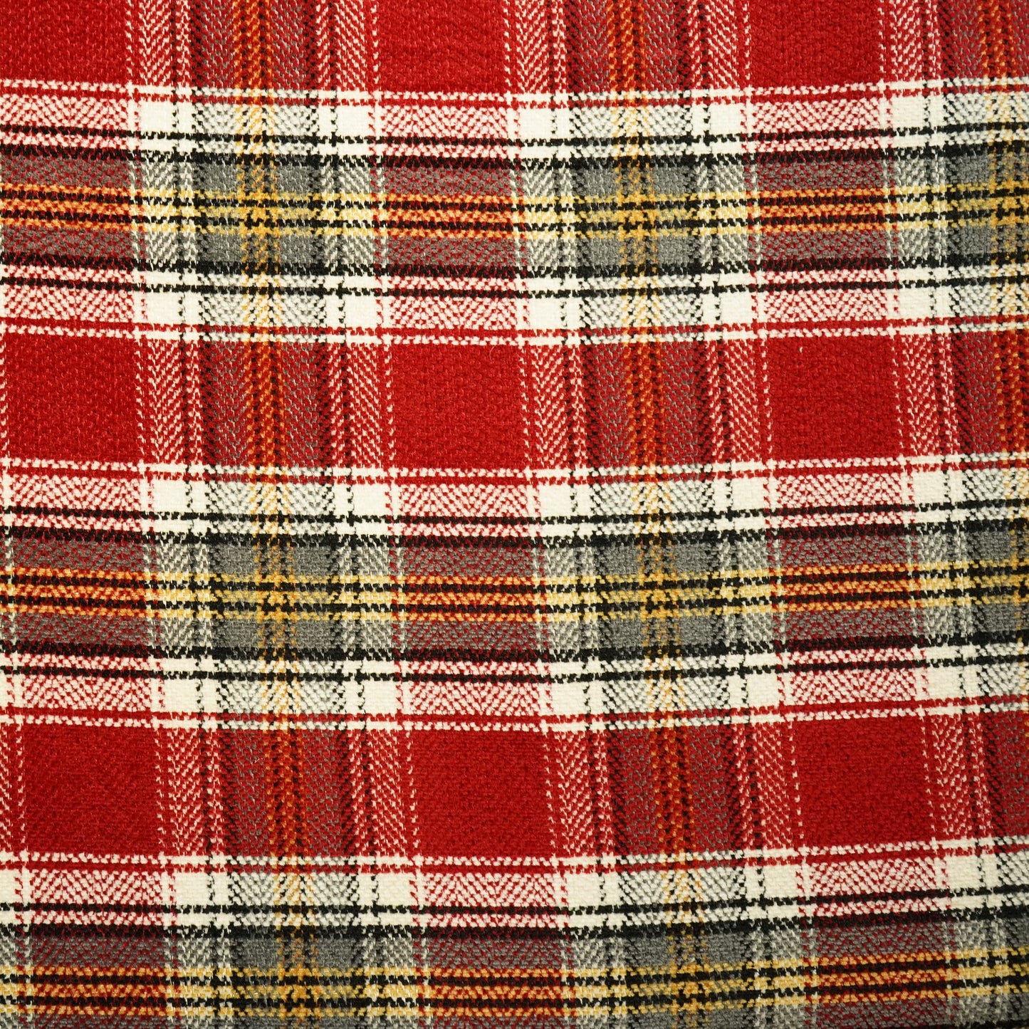 Red & Black Check Tweed Fabric