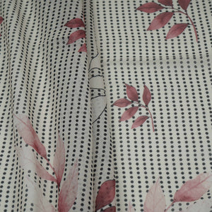 Maroon & Black Floral Print Georgette Fabric VP-32365 - TradeUNO