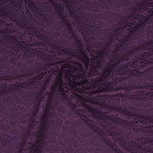 Purple Floral Embroidery Lace Fabric LI-32190 - TradeUNO