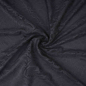 Black Floral Embroidery Lace Fabric LI-32187 - TradeUNO