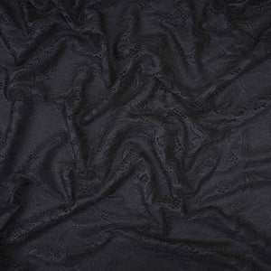 Black Floral Embroidery Lace Fabric LI-32187 - TradeUNO