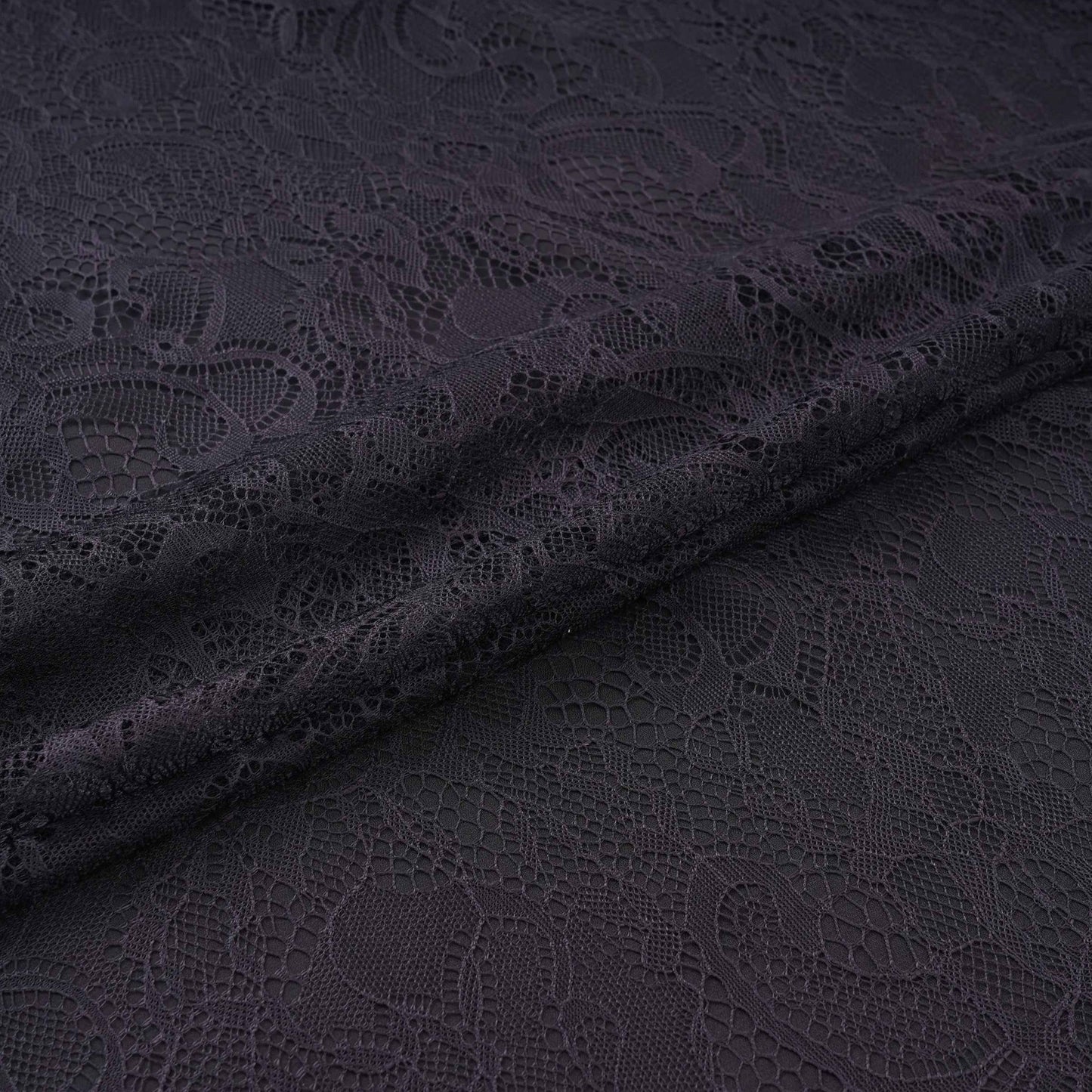 Black Floral Embroidery Lace Fabric LI-32187