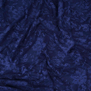 Blue Floral Embroidery Lace Fabric LI-32185 - TradeUNO