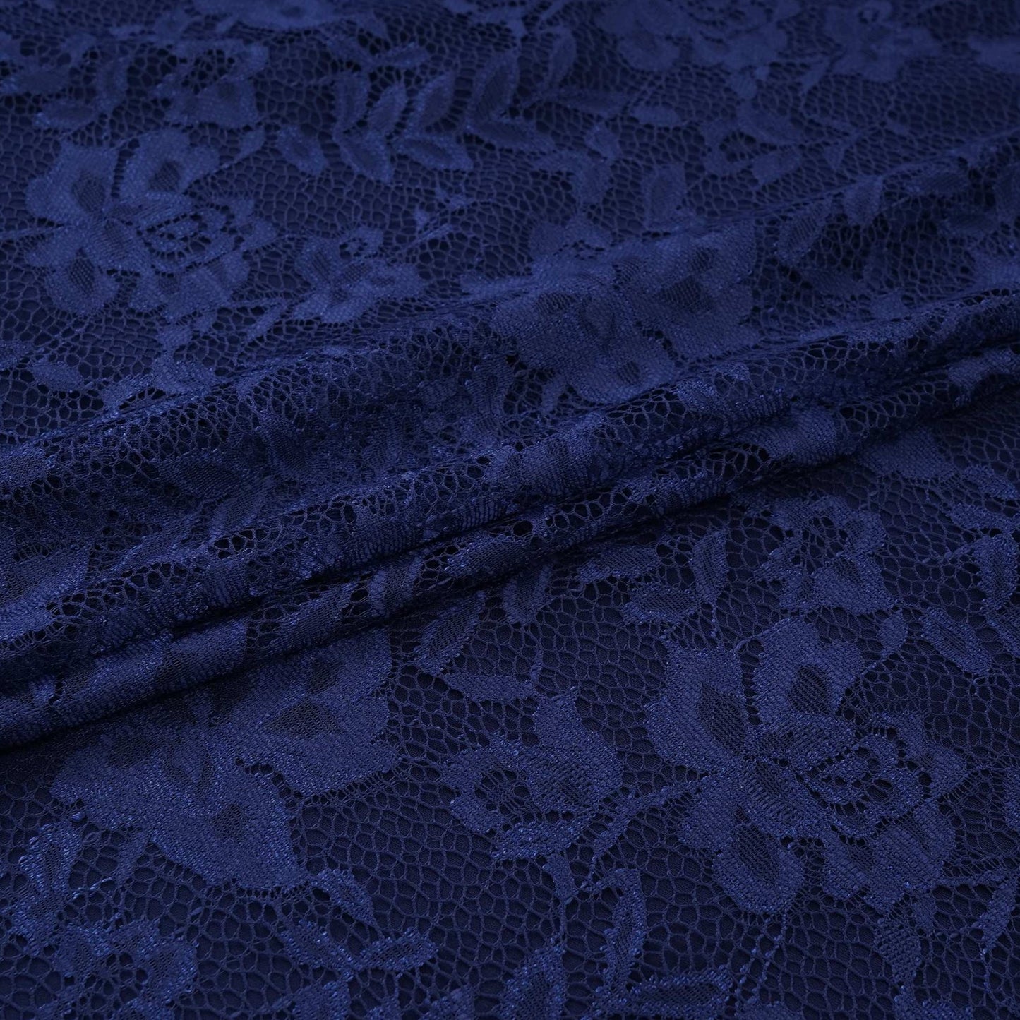 Blue Floral Embroidery Lace Fabric LI-32185