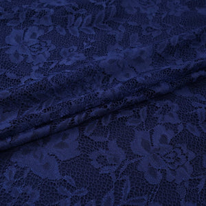 Blue Floral Embroidery Lace Fabric LI-32185 - TradeUNO