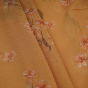 Mustard Floral Print Georgette Fabric VP-32363 - TradeUNO