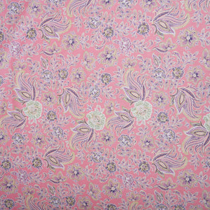 Pink Paisley Print Cotton Mulmul Fabric PG-30465 - TradeUNO