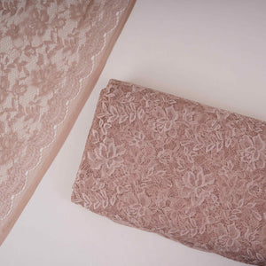 Peach Floral Embroidery Lace Fabric LI-32183 - TradeUNO