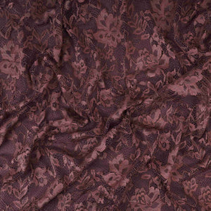 Dark Brown Floral Embroidery Lace Fabric LI-32182 - TradeUNO