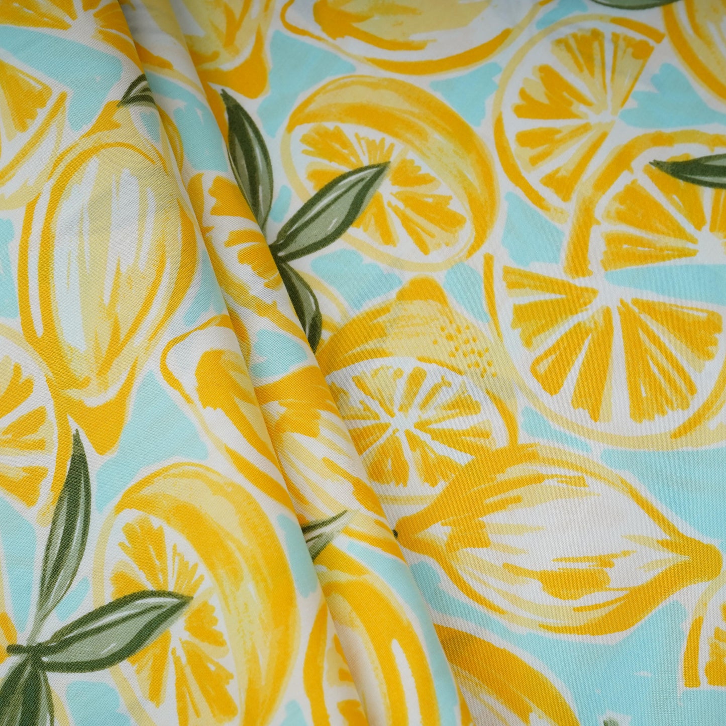 Yellow Floral Print Poplin Fabric LSF-30551