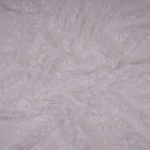 White Floral Embroidery Lace Fabric LI-32181 - TradeUNO