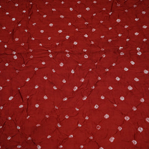 Dark Red Bandhani Print Modal Satin Fabric EEG-32220 - TradeUNO