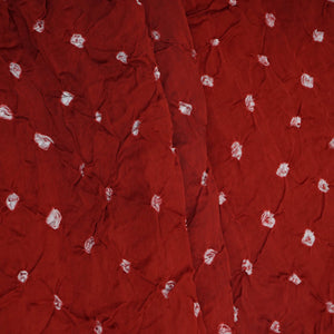 Dark Red Bandhani Print Modal Satin Fabric EEG-32220 - TradeUNO