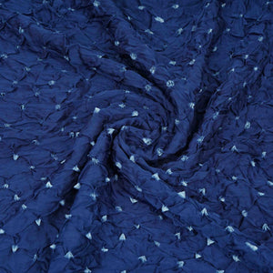 Royal Blue Bandhani Print Modal Satin Fabric EEG-32221 - TradeUNO