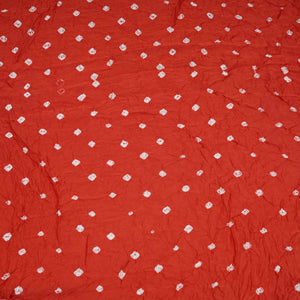 Red Bandhani Print Modal Satin Fabric EEG-32219 - TradeUNO
