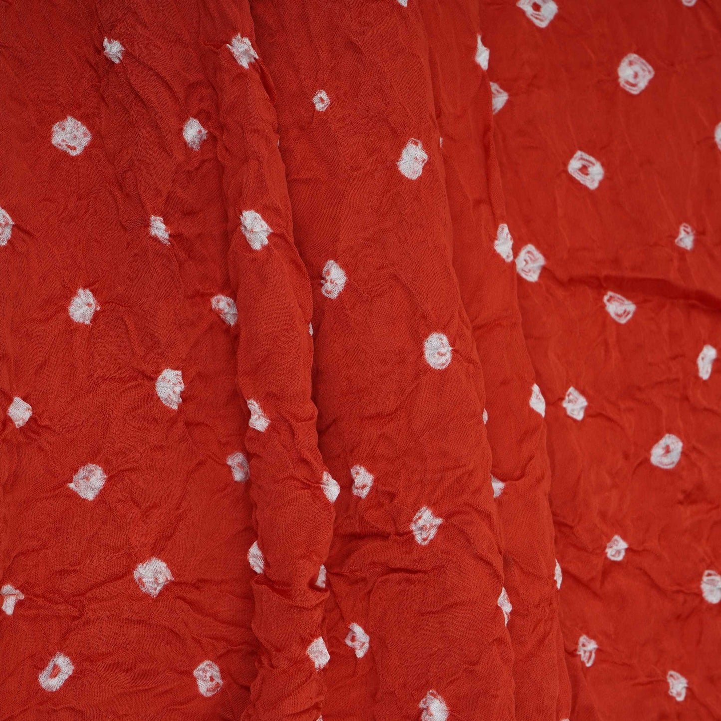 Red Bandhani Print Modal Satin Fabric EEG-32219