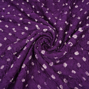 Purple Bandhani Print Modal Satin Fabric EEG-32226 - TradeUNO