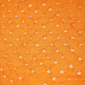 Yellow Bandhani Print Modal Satin Fabric EEG-32224 - TradeUNO