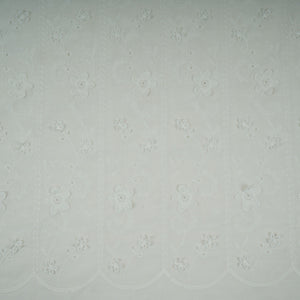 Off White Dyeable 3D Floral Embroidery Tencel Schiffli Fabric LI-32341 - TradeUNO