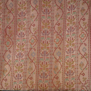Light Peach With Multicolor Geometrical Kanjivaram Silk Fabric MTI-32420 - TradeUNO