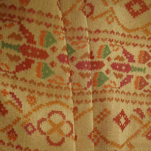 Cream With Multicolor Geometrical Kanjivaram Silk Fabric MTI-32419 - TradeUNO
