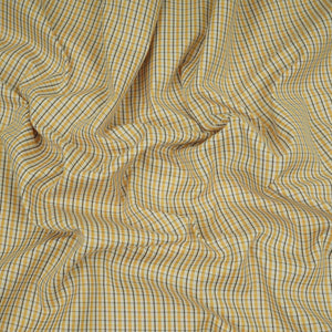 Yellow & Black Check Print Poplin Fabric MFM-32410 - TradeUNO