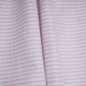 Dusty Mauve With Off White Stripes Cotton Linen Fabric MFM-32414 - TradeUNO