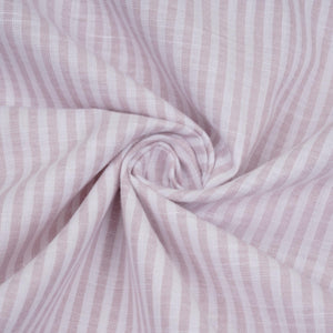 Dusty Mauve With Off White Stripes Cotton Linen Fabric MFM-32414 - TradeUNO