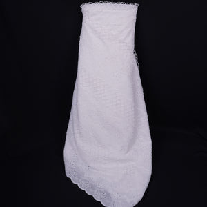 White Dyeable 3D Floral With Border Embroidery Cotton Tencel Schiffli Fabric LI-32340 - TradeUNO