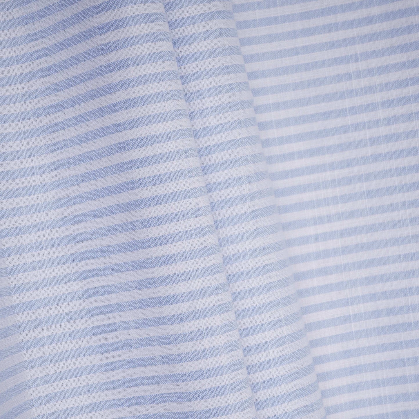 Sky Blue With Off White Stripes Cotton Linen Fabric MFM-32413