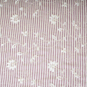 Light Grey Stripes Floral Embroidery South Cotton Fabric ZA-30584 - TradeUNO