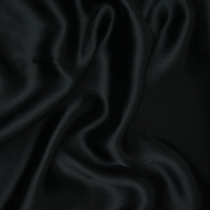 Black Solid Roman Silk Fabric PFM-05 - TradeUNO