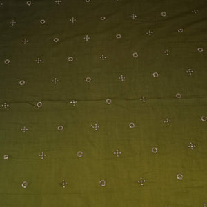 Parrot Green With Light Green 4D Geometrical Sequins Embroidery Malai Chanderi Fabric VF-32319 - TradeUNO