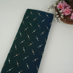 Dark Green with Blue 4D Buti embroidery Malai Chanderi Fabric VF-32240 - TradeUNO