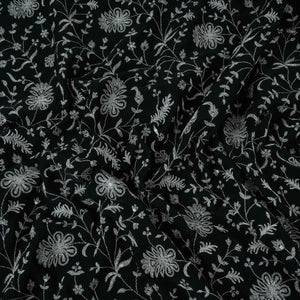 Black Jaal Embroidery Georgette Fabric DR-32397 - TradeUNO