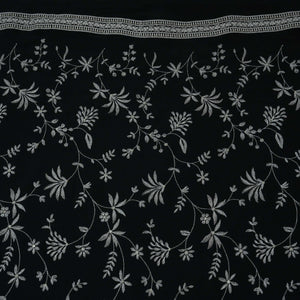 Black Floral Jaal Embroidery Georgette Fabric DR-32396 - TradeUNO