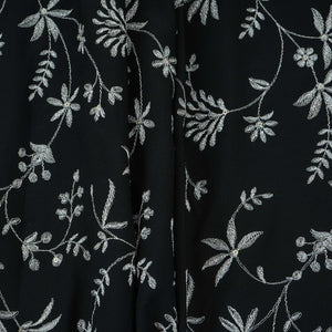Black Floral Jaal Embroidery Georgette Fabric DR-32396 - TradeUNO