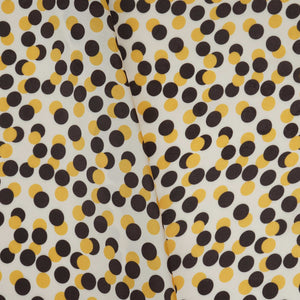 Yellow & Brown Polka Dot Twill Satin Fabric VP-32434 - TradeUNO