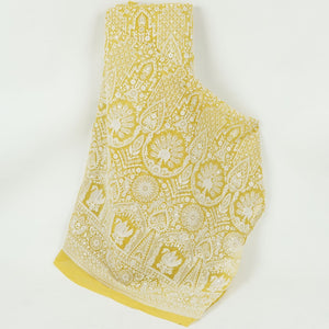 Yellow Parsi Gara Embroidery Georgette Fabric DR-32377 - TradeUNO